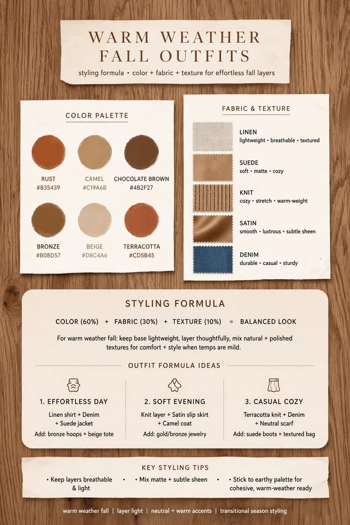 Graphic showing color, fabric, and texture styling formula