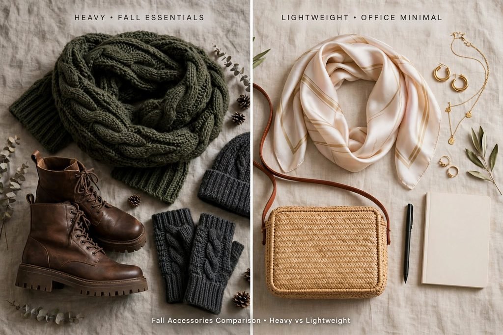 Comparison of heavy versus lightweight fall accessory choices